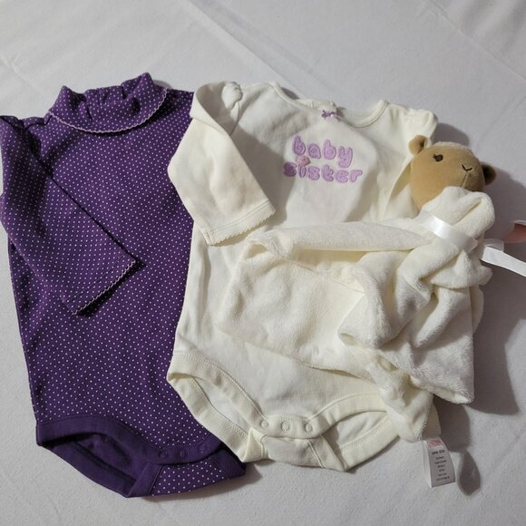 Gymboree Cuddly Lambs NWT 3-6 month Bodysuits and lovey set. Mixed Bin Z26 - Picture 1 of 6